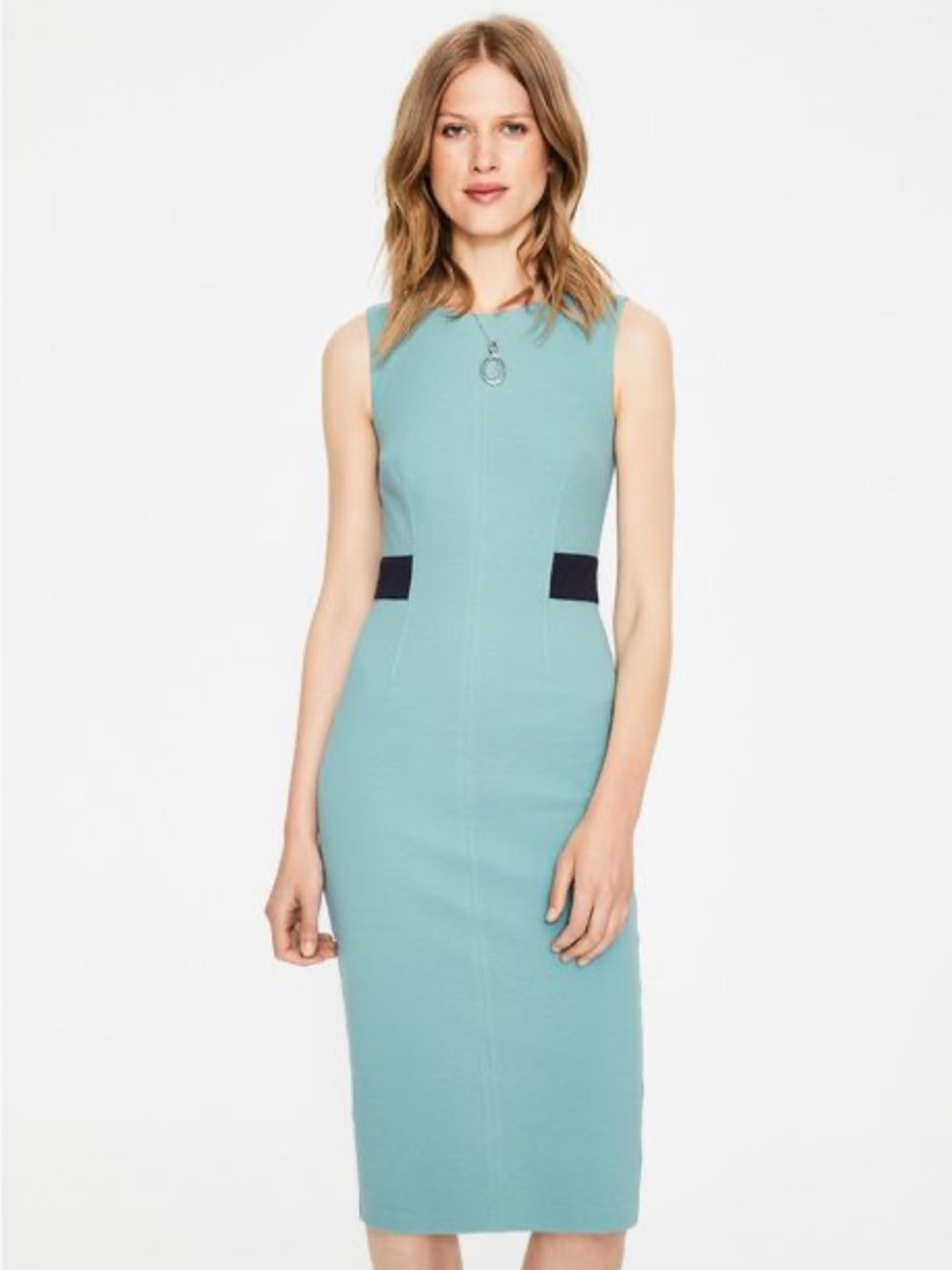 Boden Womens Ottoman Rib Sheath Dress Mint Blue Sleeveless Sz 4R NWT